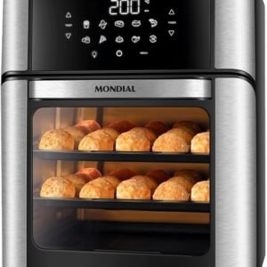 MONDIAL Fritadeira Air Fryer Forno Oven 12L, Preto/Inox, 2000W