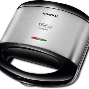 MONDIAL Grill e Sanduicheira Premium, Preto/Inox, 800W